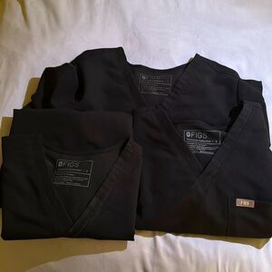 Lot of 3 Figs scrub tops Black